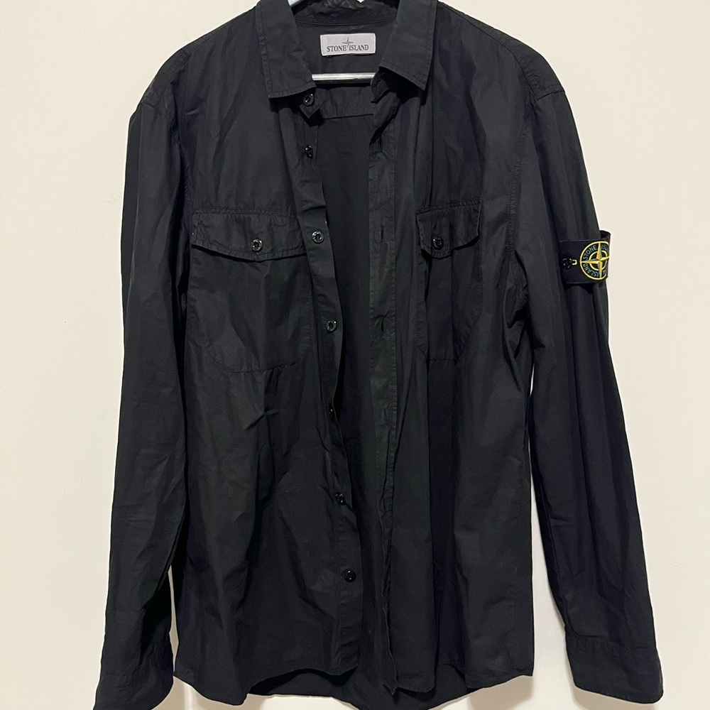 Stone Island Black Casual Button Down Shirt